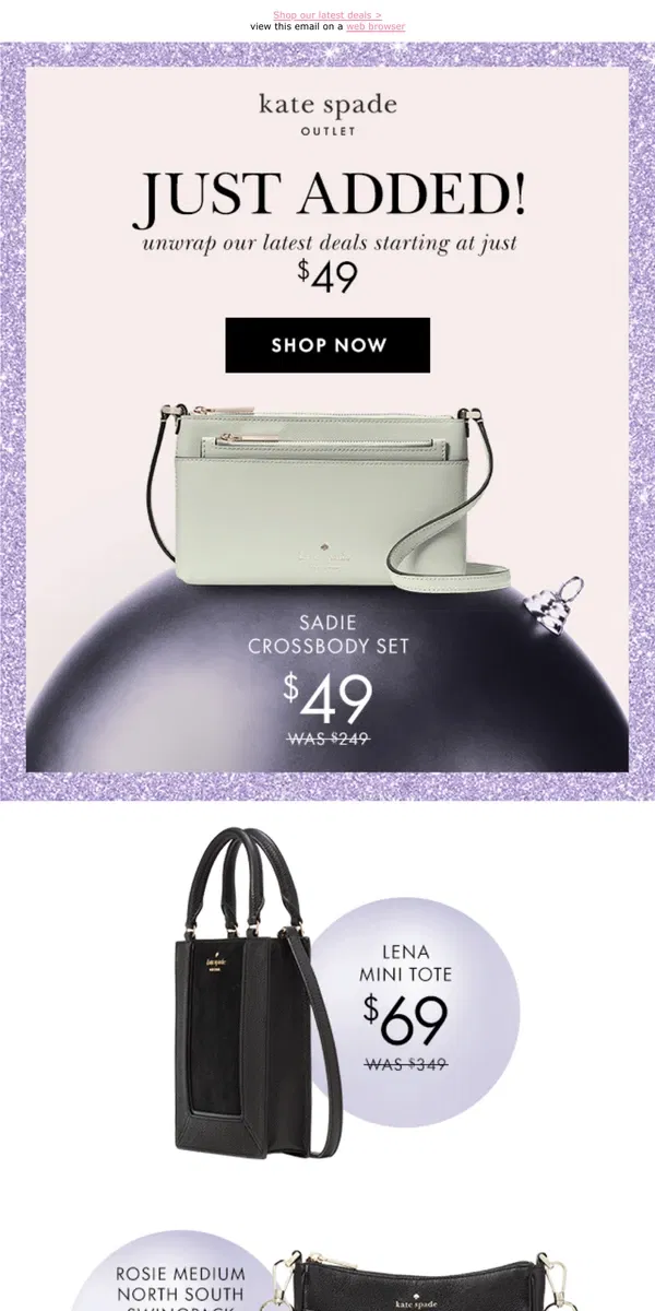 Email from Kate Spade. We've got the gifts (from only $49!)