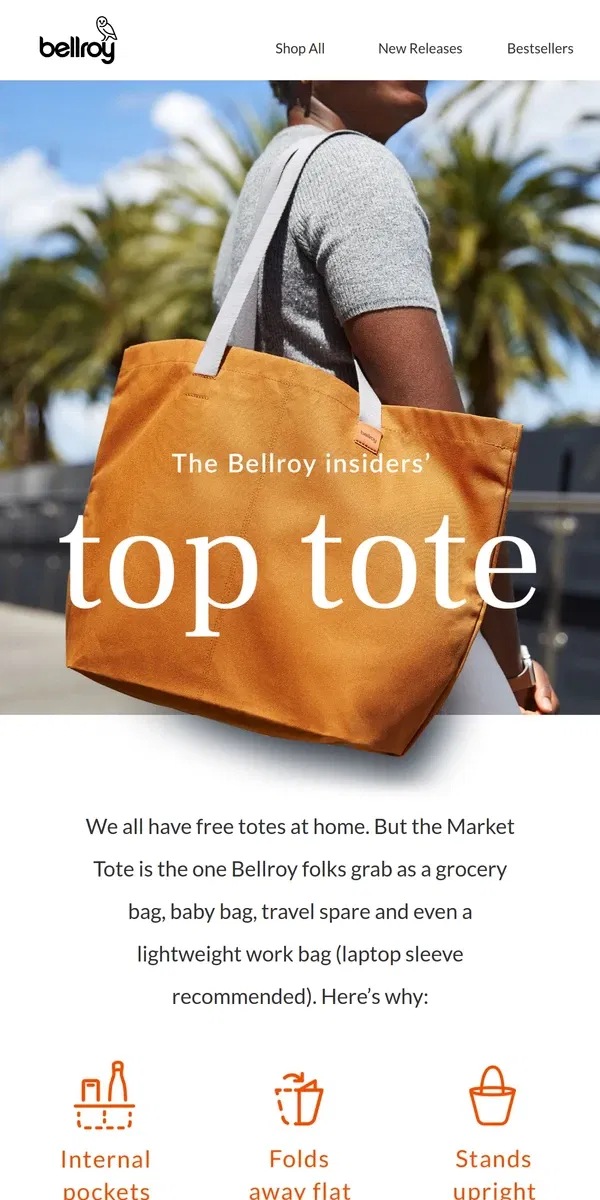 Email from Bellroy. The bag we swear by.