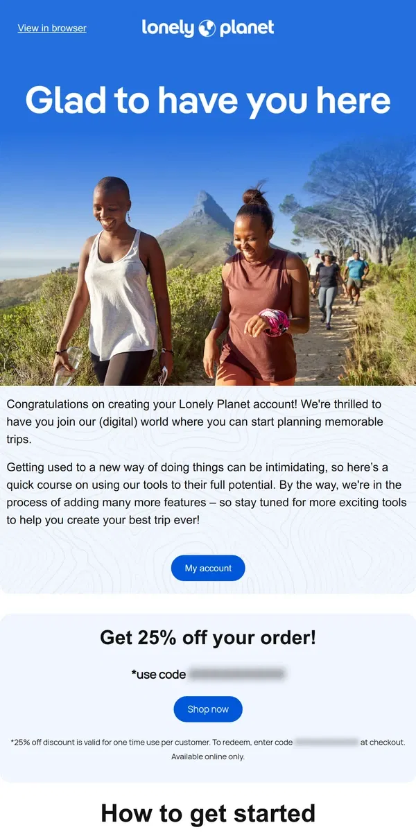 Email from Lonely Planet. Welcome to Lonely Planet