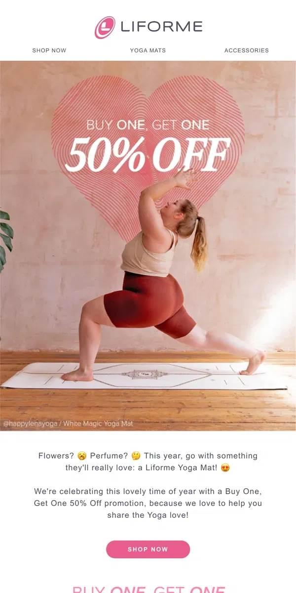 Email from Liforme. All you need is love (and Yoga)