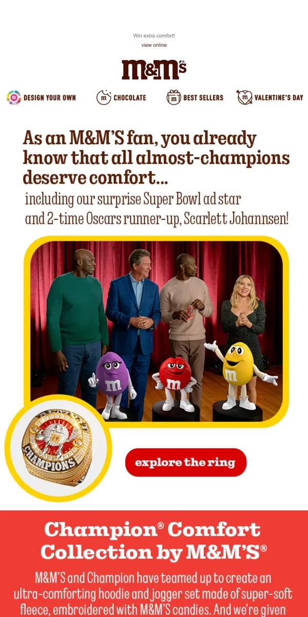 Email from M&M's. Almost Winning Looks Good on You!