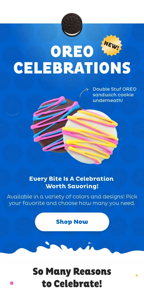 Email from OREO. NEW! 🎉 Meet OREO Celebrations