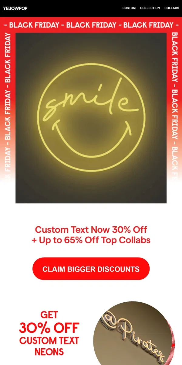 Email from Yellowpop. [UPGRADED] Bigger discounts for Black Friday!