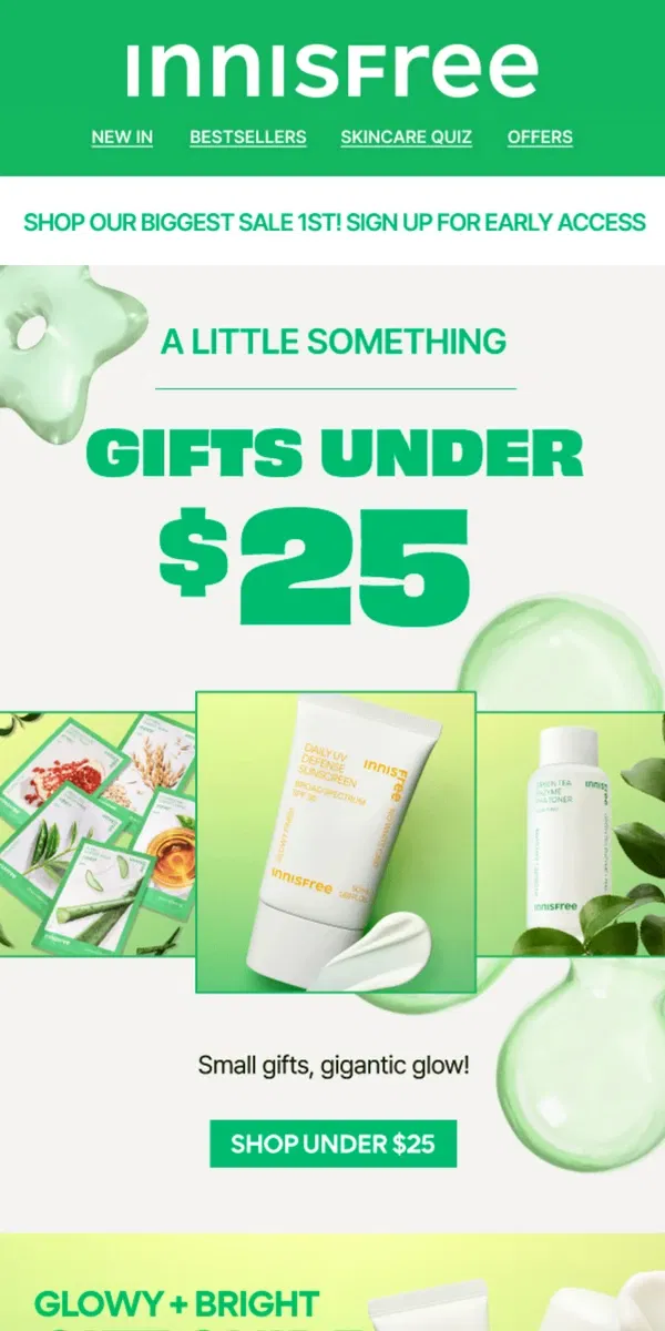 Email from innisfree. Get Holiday Gifts Under $25!