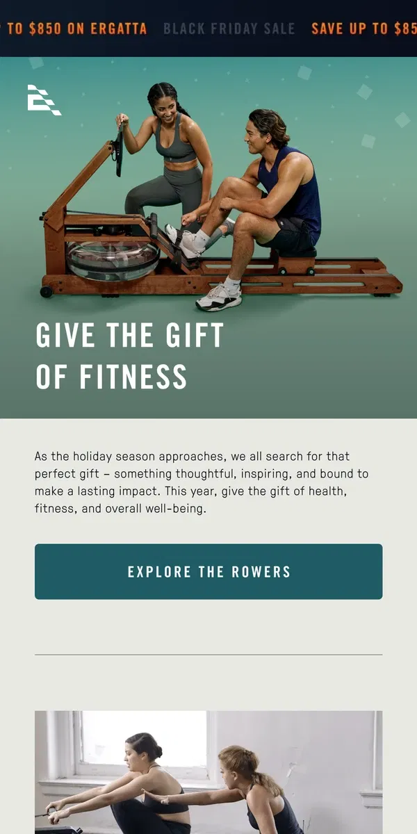 Email from Ergatta. Give the gift of fitness 🎁