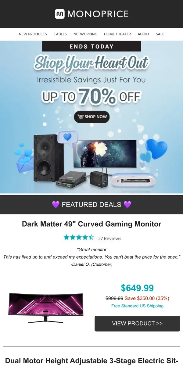 Email from Monoprice. Up to 70% OFF | Shop Your 💙 Out! 