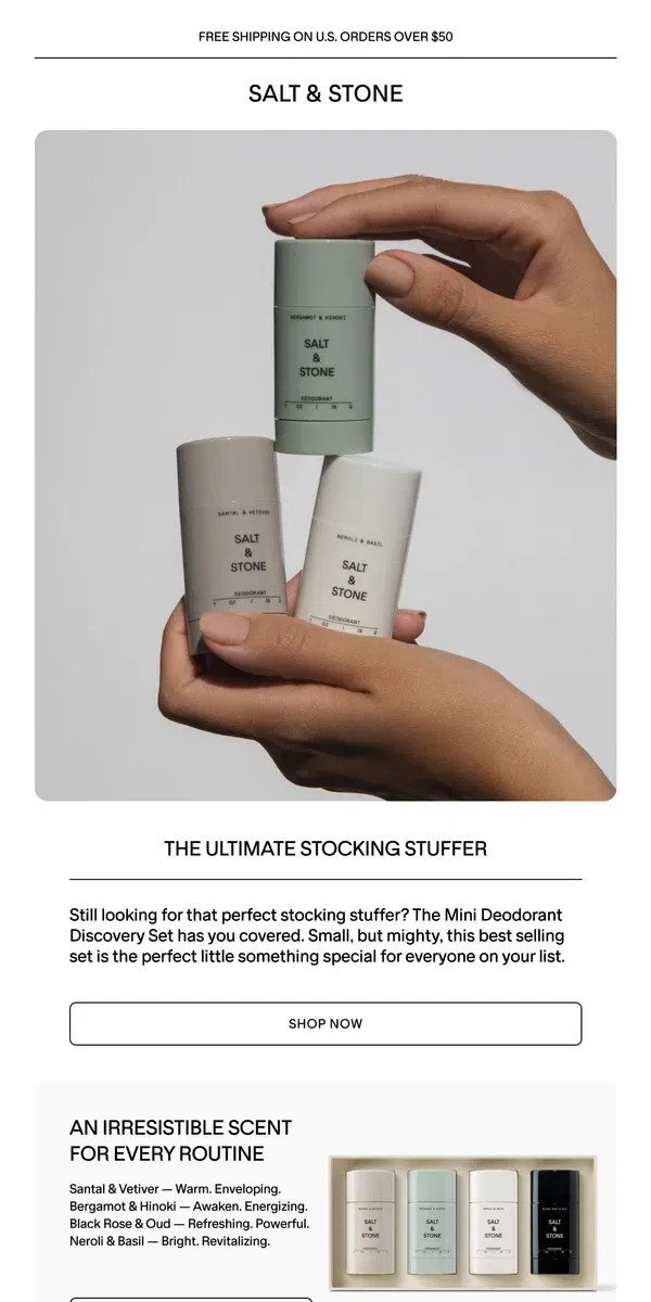 Email from SALT & STONE. The Ultimate Stocking Stuffer 🎁