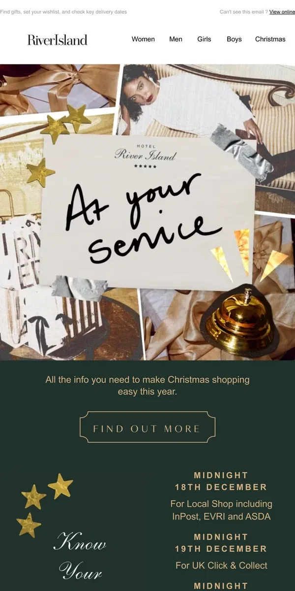 Email from River Island. Your savvy shopping Christmas guide🎅