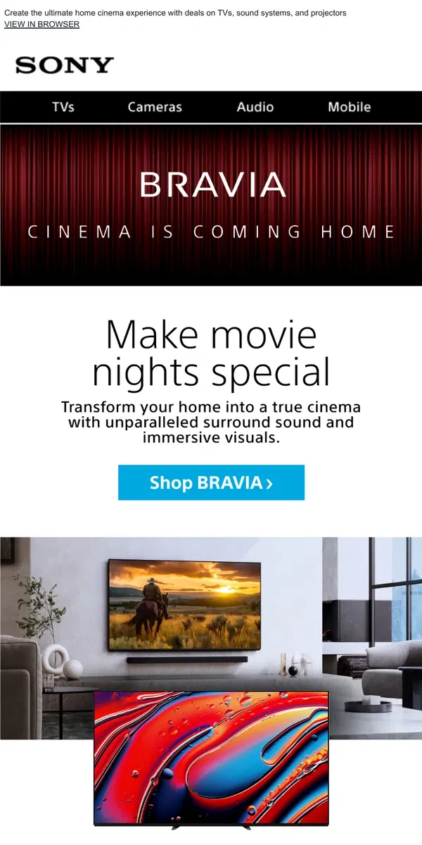 Email from Sony. Your Home Theater Upgrade Starts Here