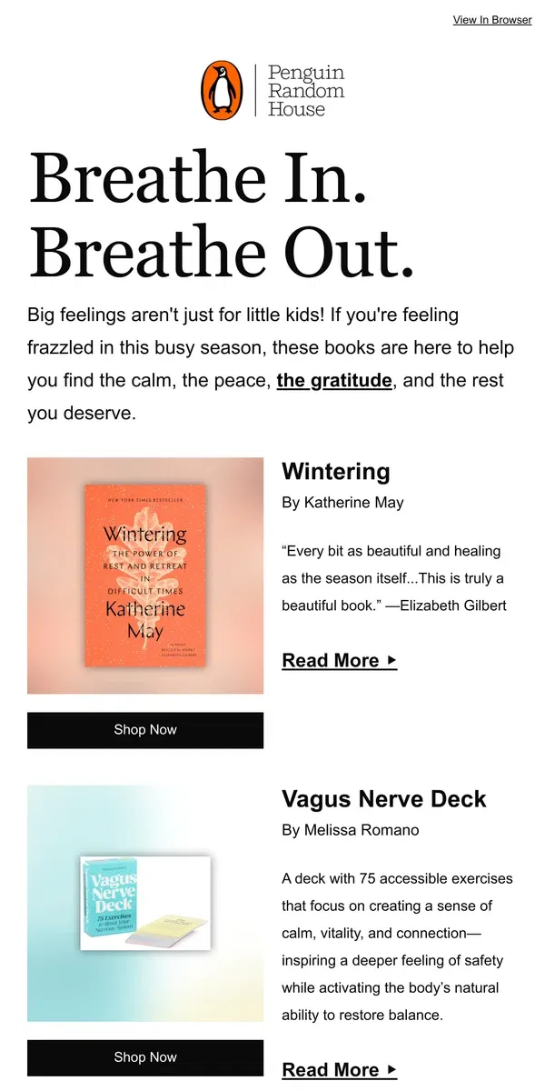 Email from Penguin Random House. You Deserve Some Rest and Read-laxation!