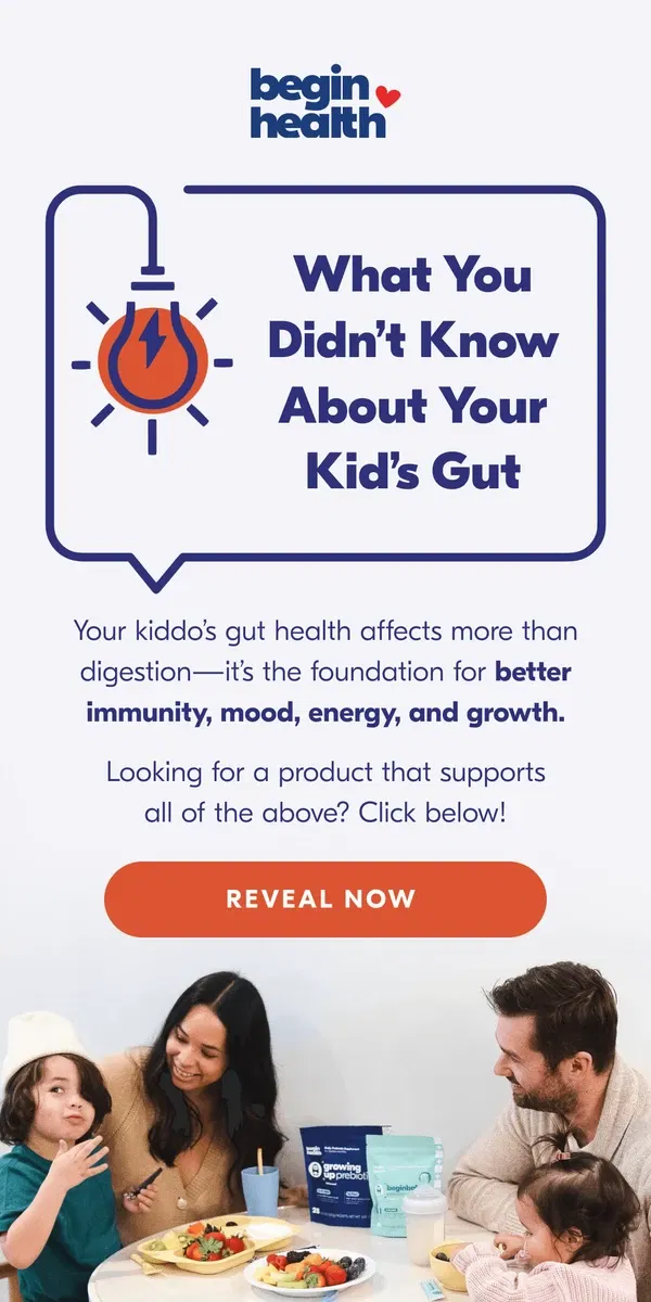 Email from Begin Health. Gut Health Affects More Than You Think 😱