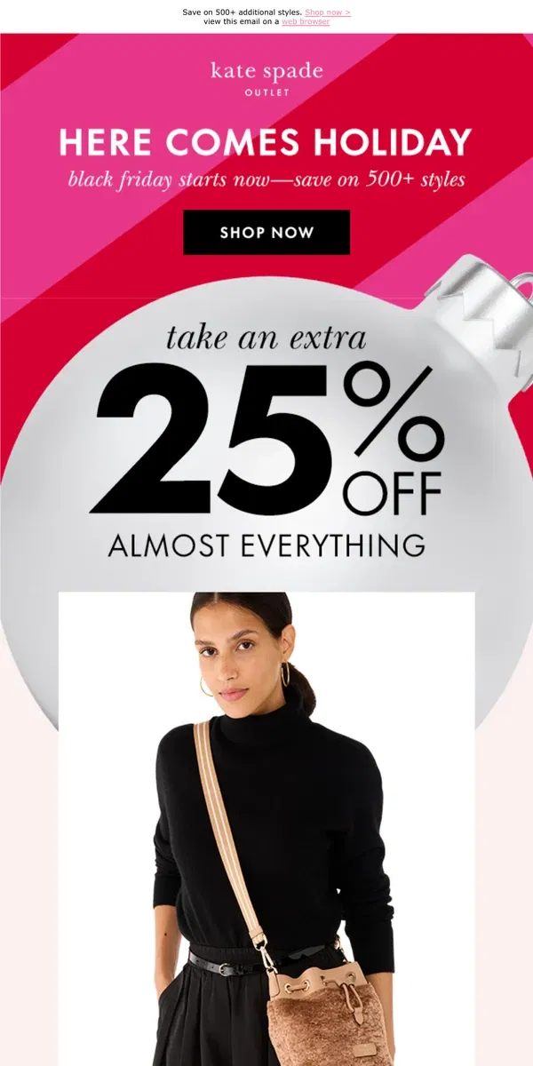 Email from Kate Spade. Big deal—our faux shearling collection is an extra 25% off