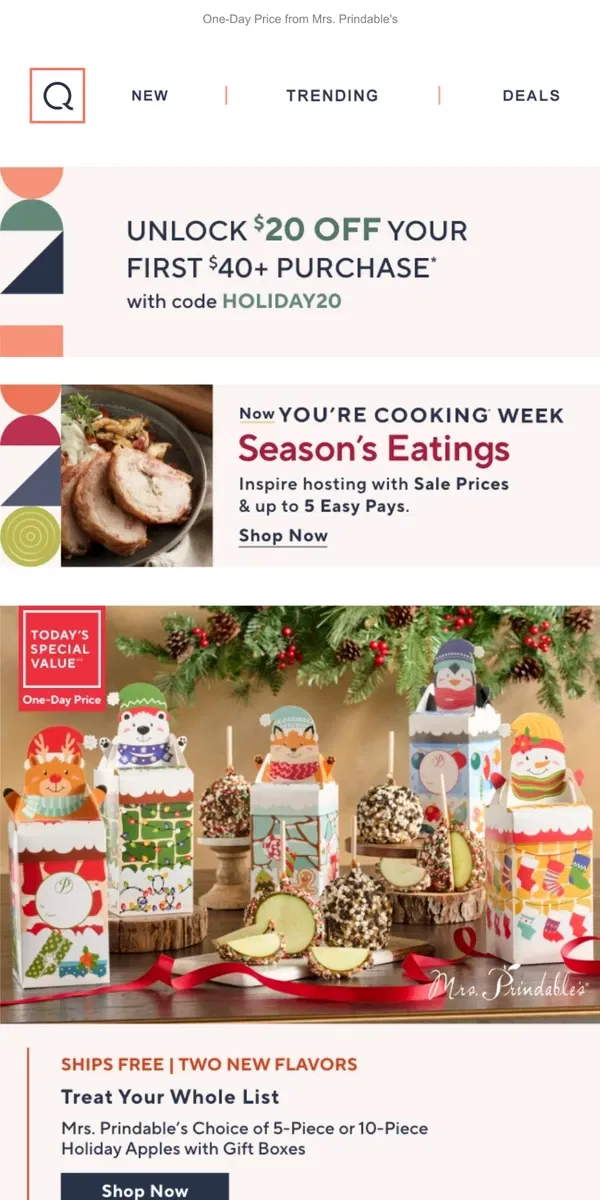 Email from QVC. Treat Your List to Something Sweet