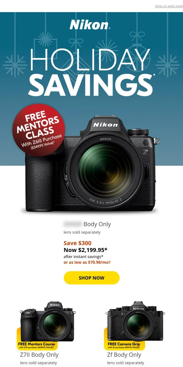 Email from Nikon. 🎁 You Deserve a Christmas Gift Too - Find Yours Inside!