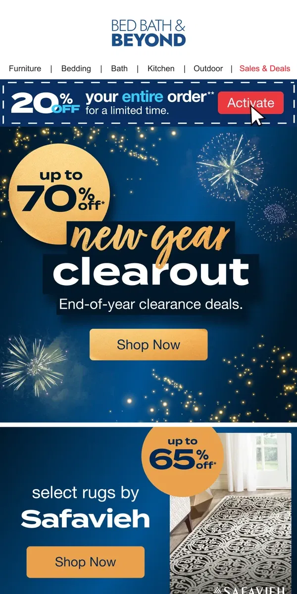 Email from Bed Bath & Beyond. End of Season Deals for EVERY Room 🚨🔥🚨