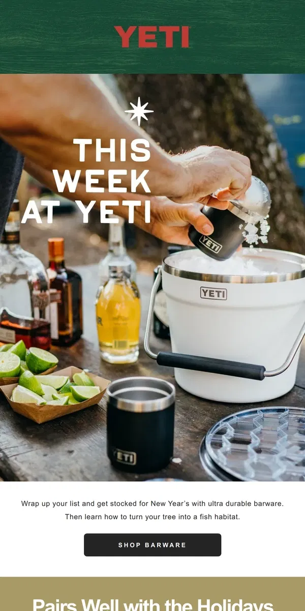 Email from YETI. Find Gifts That Pair Well With Any Holiday