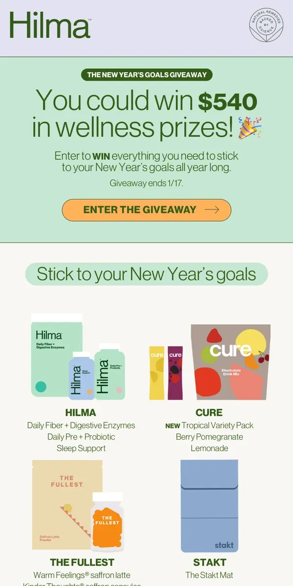 Email from Hilma. win $450 worth of gifts💵💵