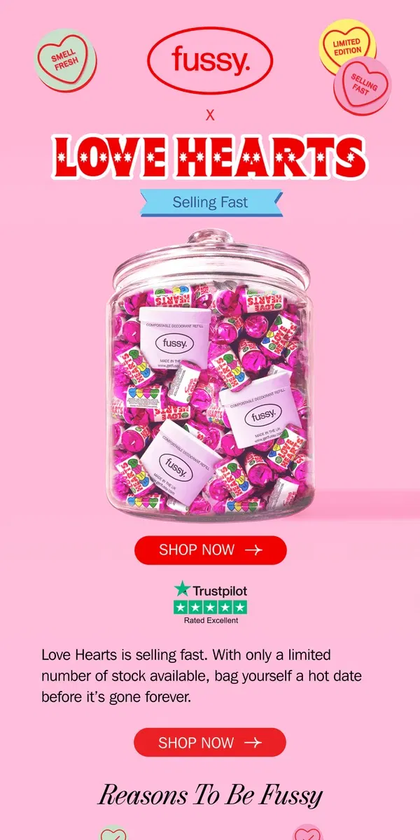 Email from Fussy. Going Quick: Love Hearts 💘