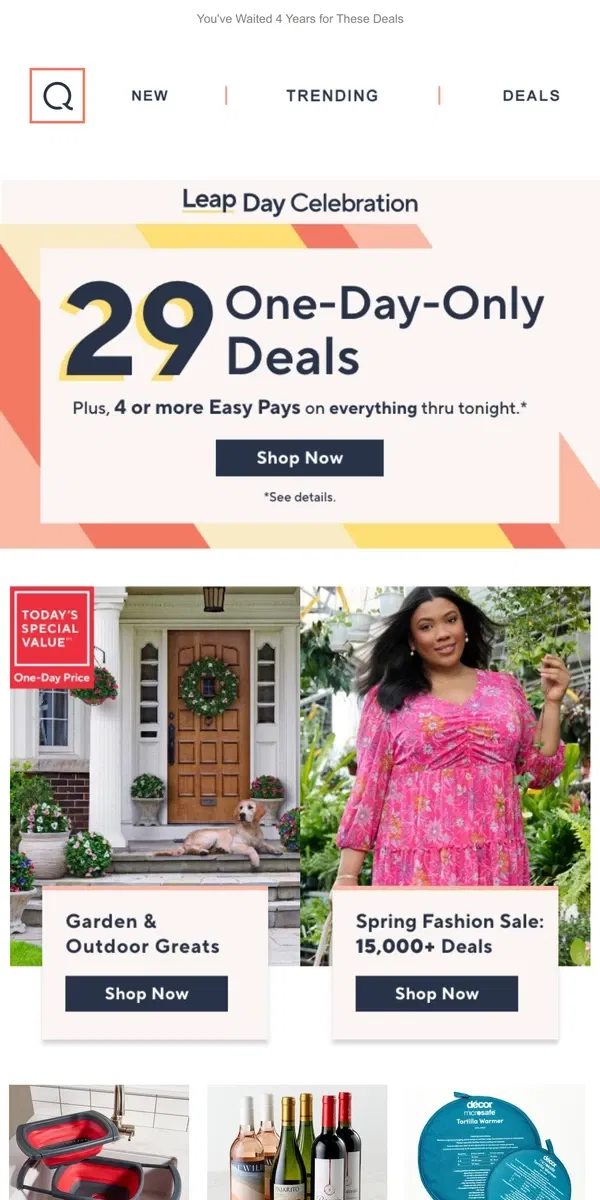 Email from QVC. Today Only! Extra Savings & Surprises