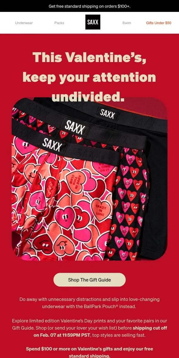 Email from SAXX Underwear. How to be a more attentive lover 💝💝