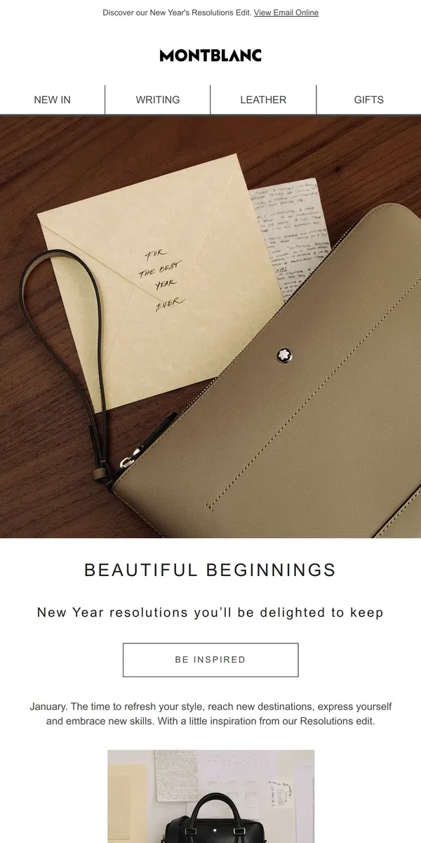 Email from Montblanc. More ways to make 2024 yours