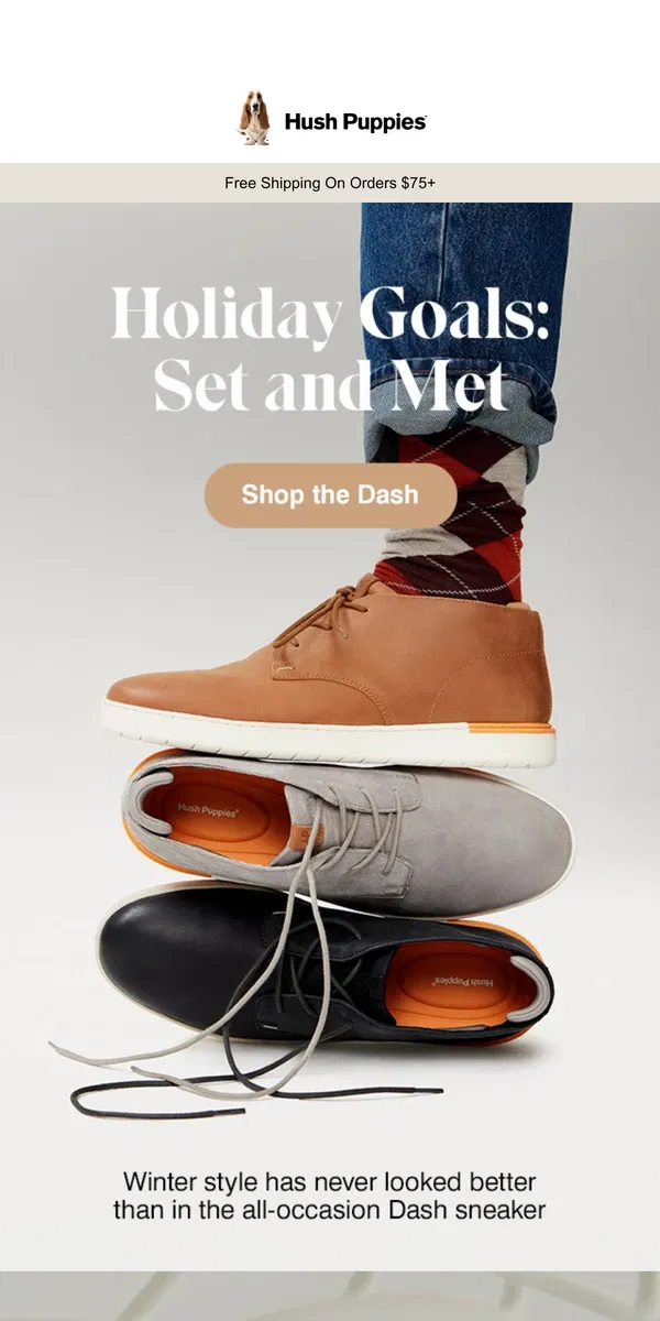 Email from Hush Puppies. Introducing the Perfect Men's Sneaker