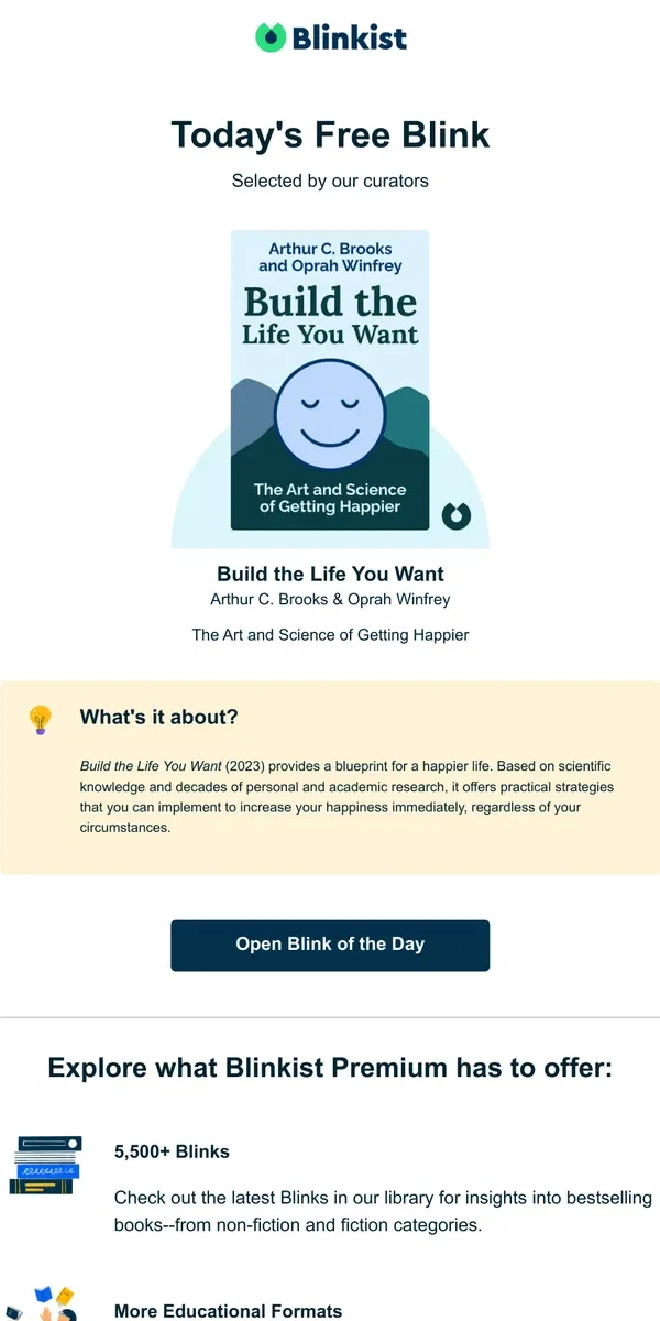 Email from Blinkist. Your Blink of the Day