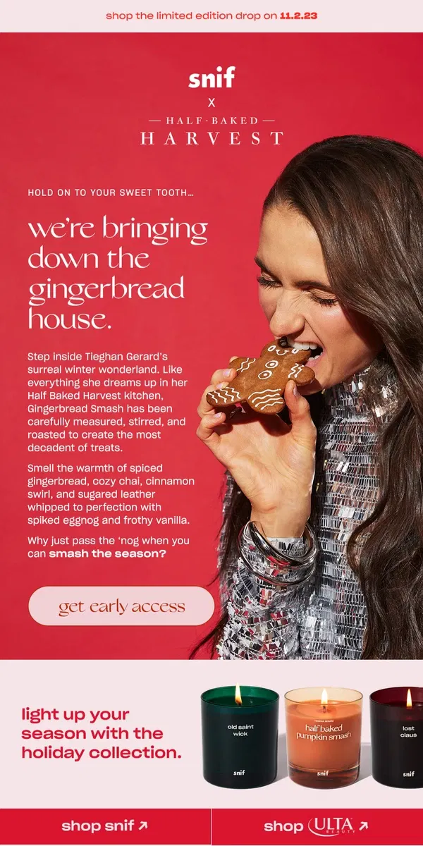 Email from Snif. The story behind Gingerbread Smash.