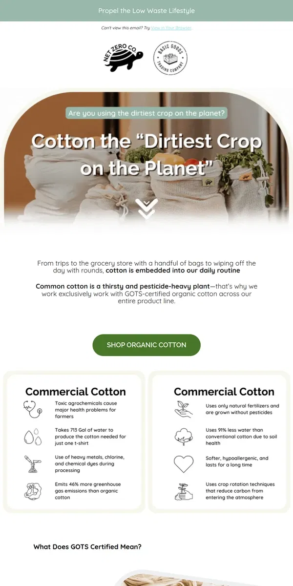 Email from Net Zero Co.. We Sell The “Dirtiest Crop On The Planet”