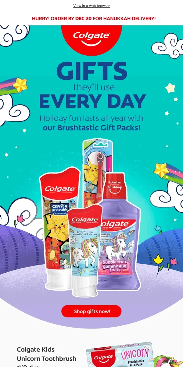 Email from Colgate. Good-for-you gifts better than socks