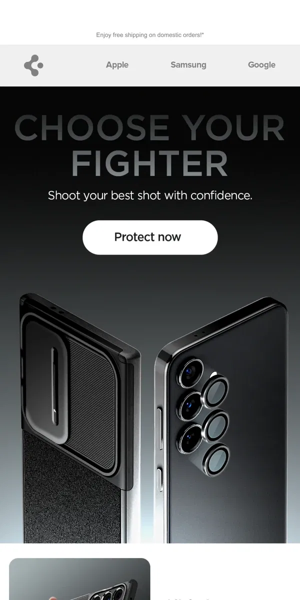 Email from Spigen. Guard the camera your way 👊