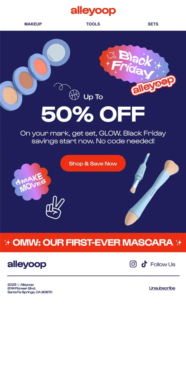 Email from Alleyoop. 🚨 Score up to 50% Off Now! 🚨