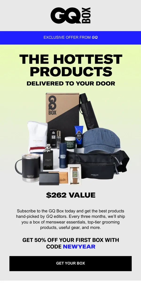 Email from GQ. Don't Miss Out On The GQ Winter Box