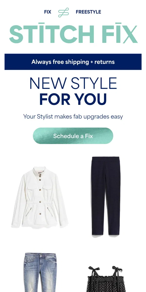 Email from Stitch Fix. Sure-thing style in your Fix 