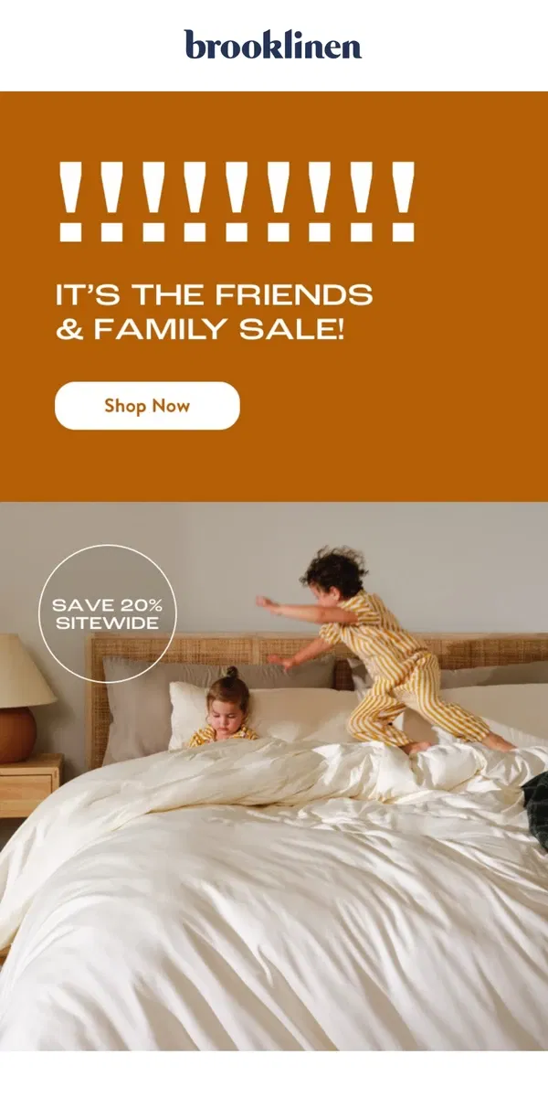 Email from Brooklinen. LOVE A GOOD DEAL?! Same.