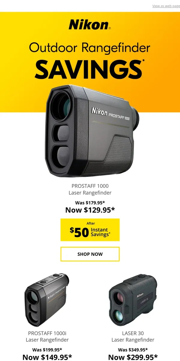 Email from Nikon. October Outpouring of Savings: Shop the Deals!