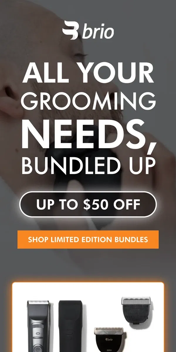 Email from Brio Product Group. Up to $50 Off Trimming Bundles 🤑