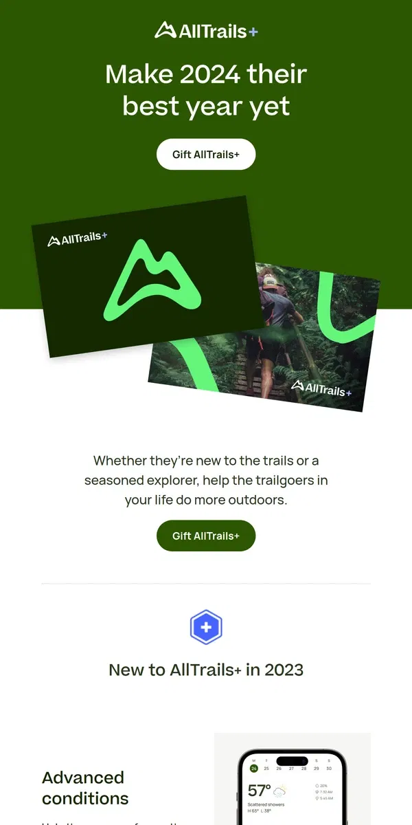 Email from AllTrails. ✨ Instant stocking stuffer