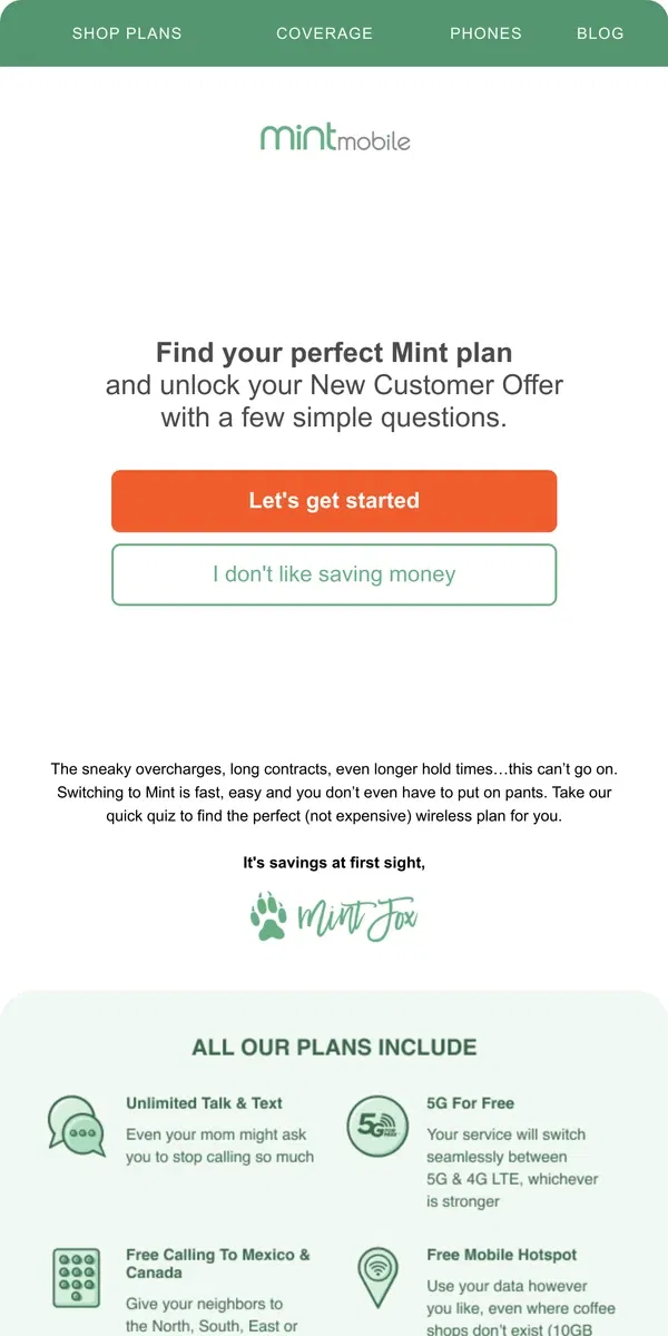 Email from Mint Mobile. We need to talk…