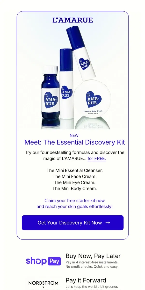 Email from L'AMARUE. 🆕 Meet: The Discovery Kit!