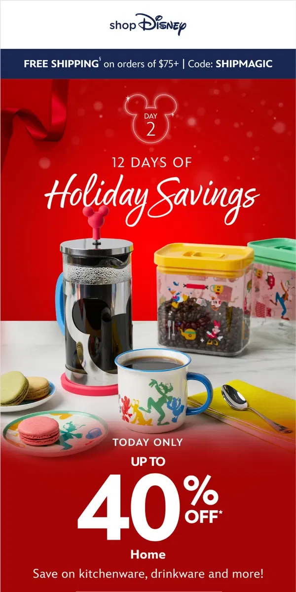 Email from shopDisney. Up to 40% Off Home