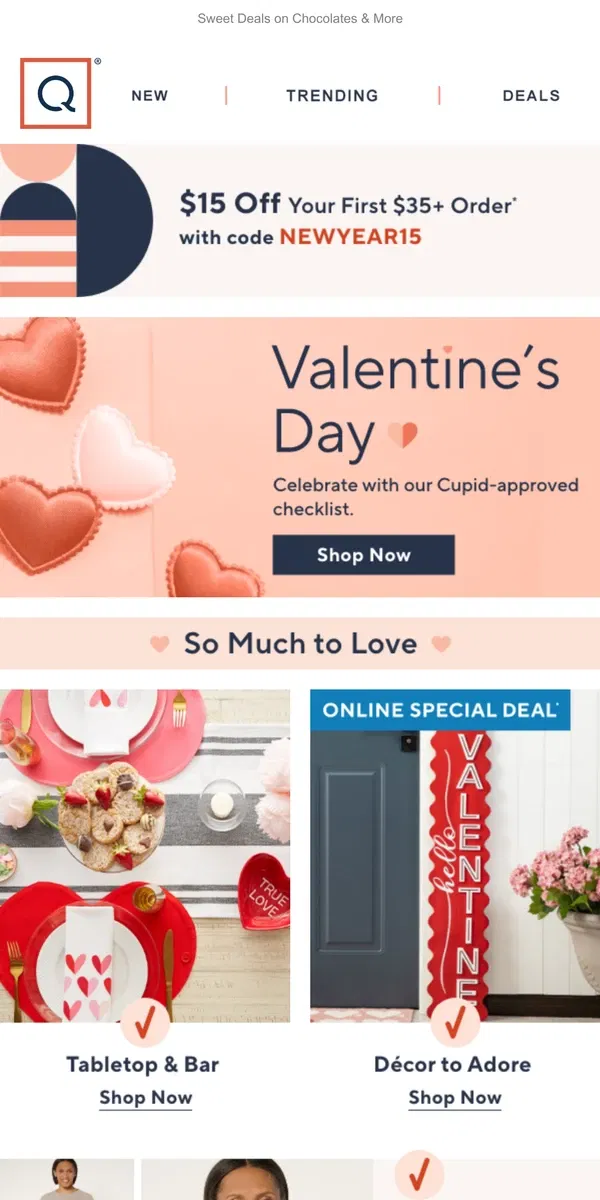 Email from QVC. Valentine's Day: Shop Your Heart Out