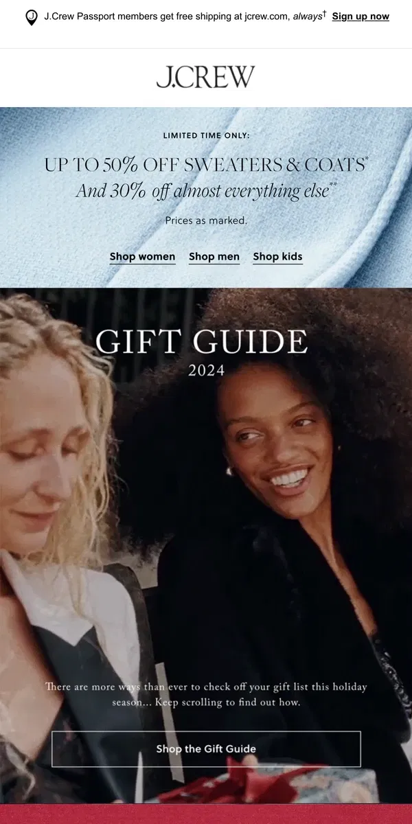 Email from J.Crew. Introducing the 2024 Gift Guide