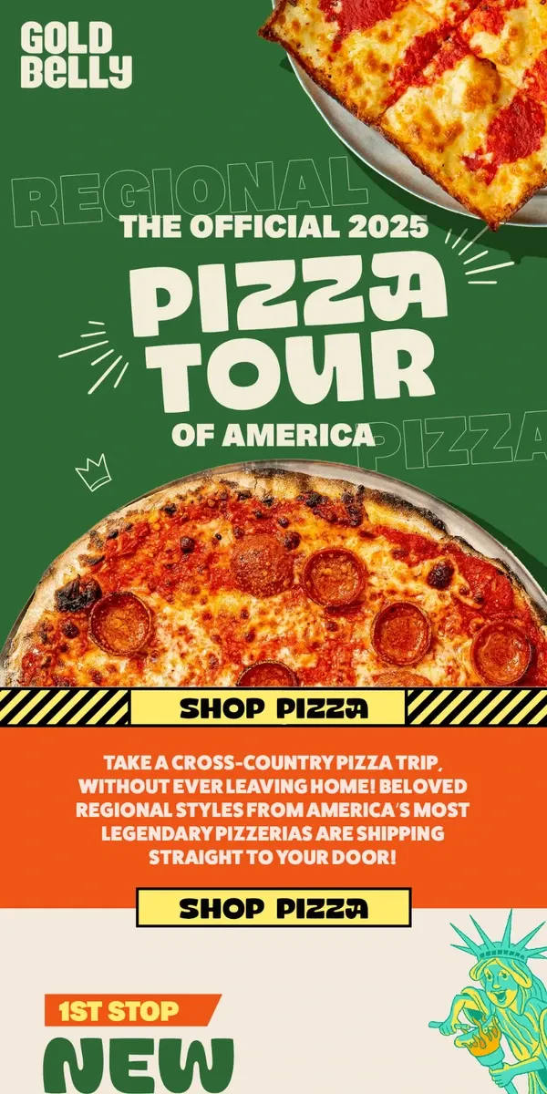 Email from Goldbelly. 🍕 The Official PIZZA Tour of America! 🍕