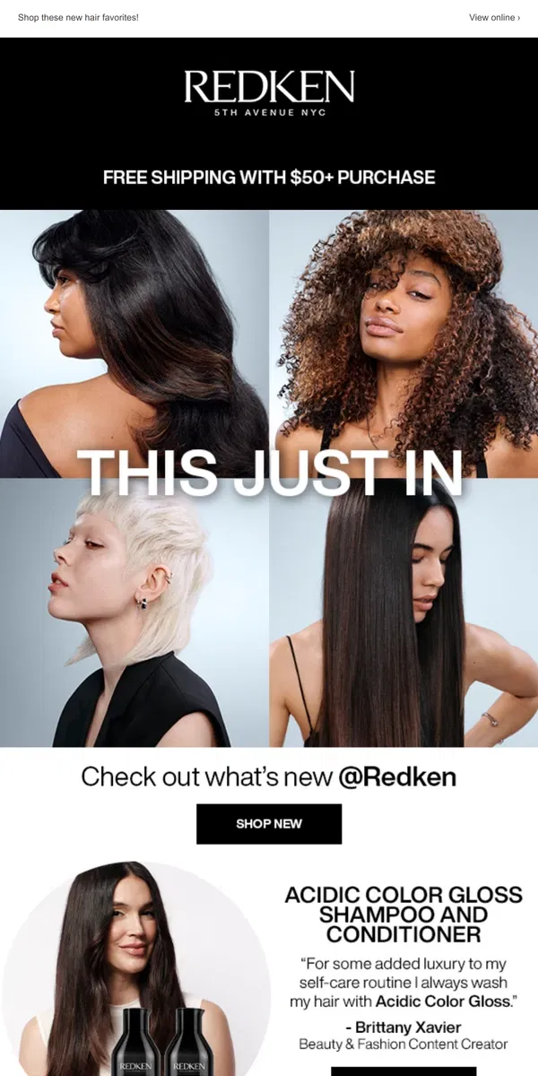 Email from Redken. Meet Your New Must Have Hair Heroes