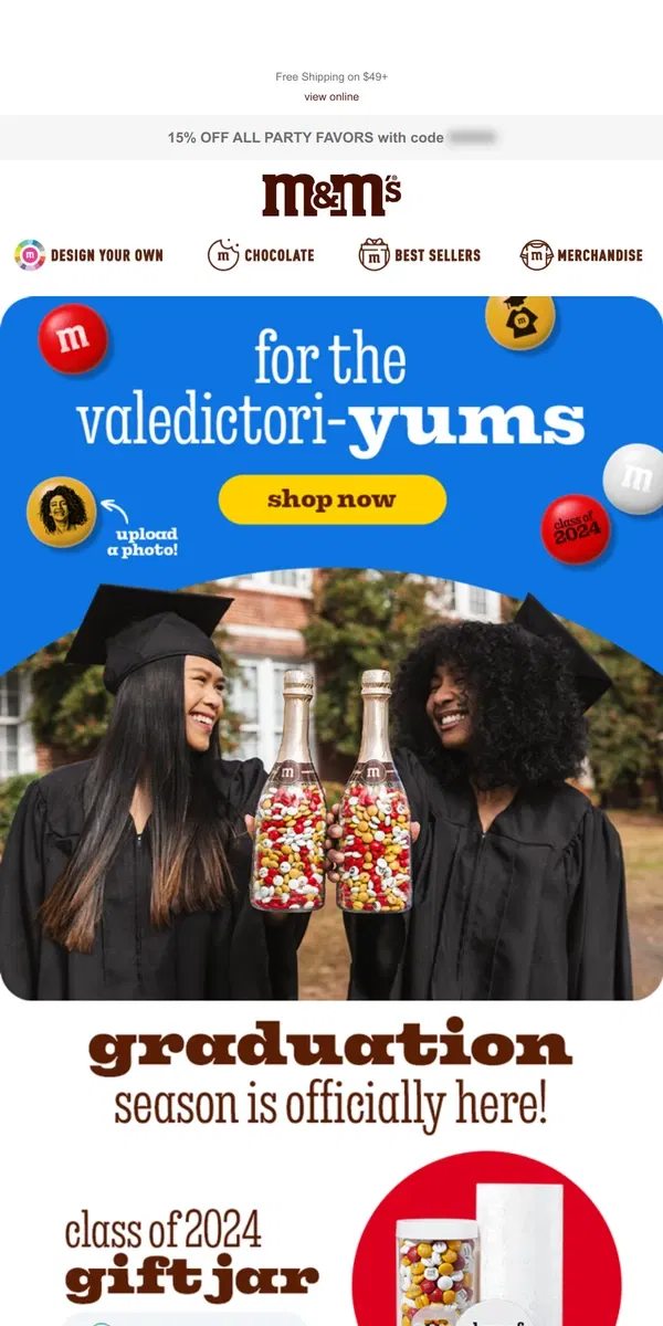 Email from M&M's. Celebrating a Graduation Soon?