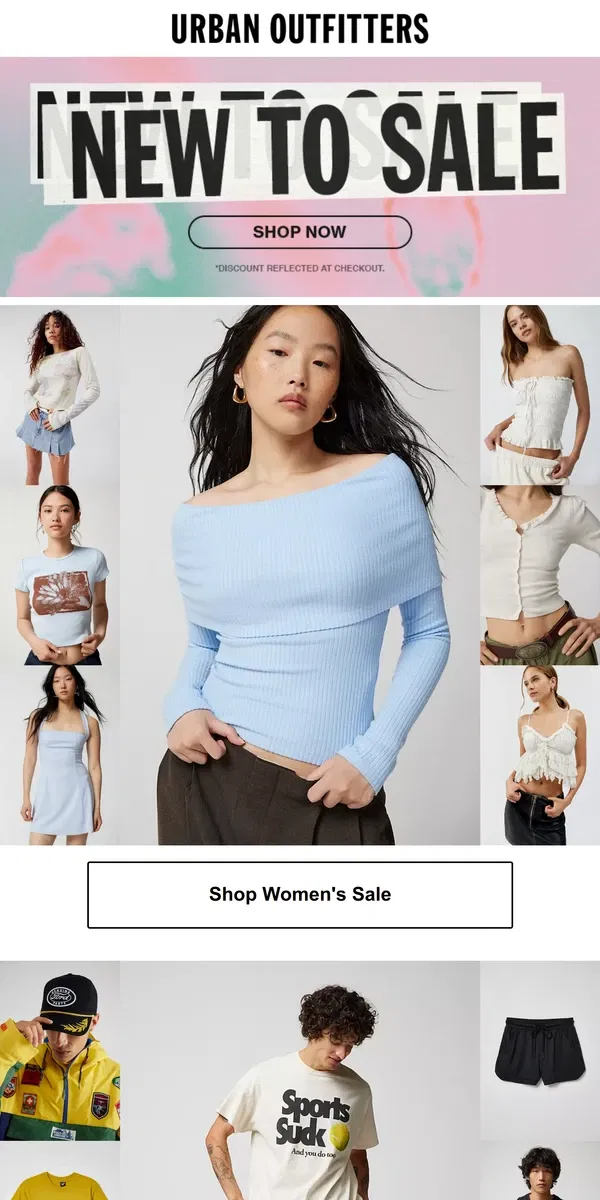 Email from Urban Outfitters. look what JUST went on sale