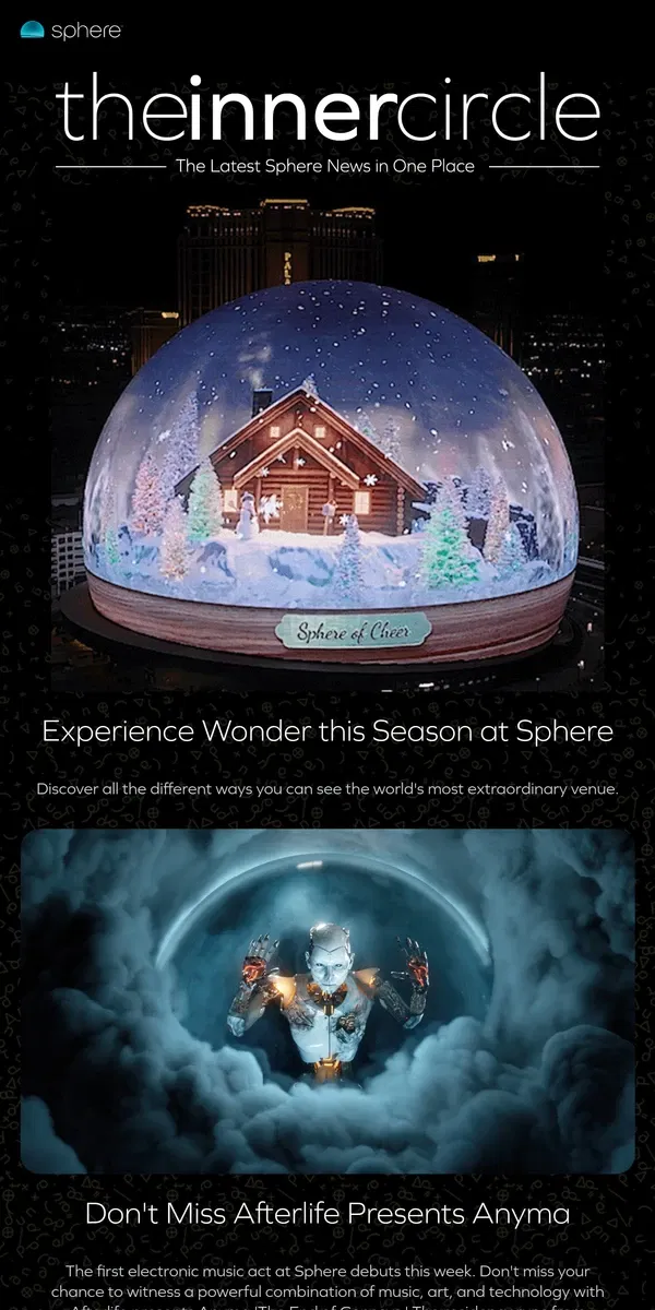 Email from Sphere. Discover New Wonders at Sphere