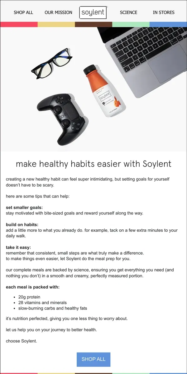 Email from Soylent. let Soylent do the meal prep for you 🍽️