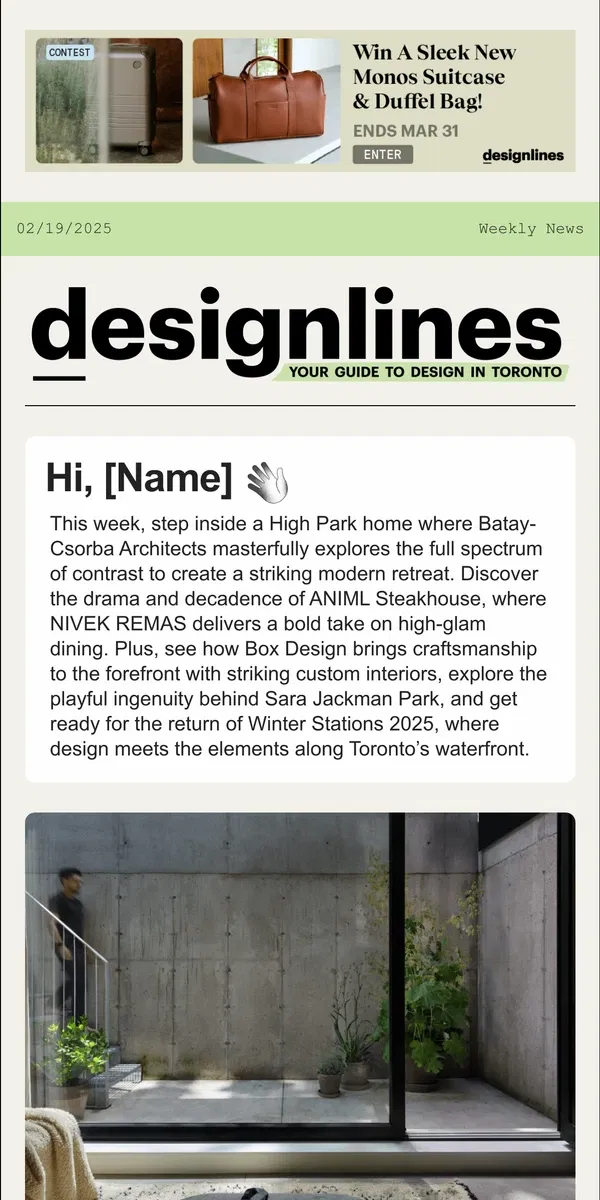 Email from Designlines. Light vs. Dark: A High Park Home That Masters Contrast